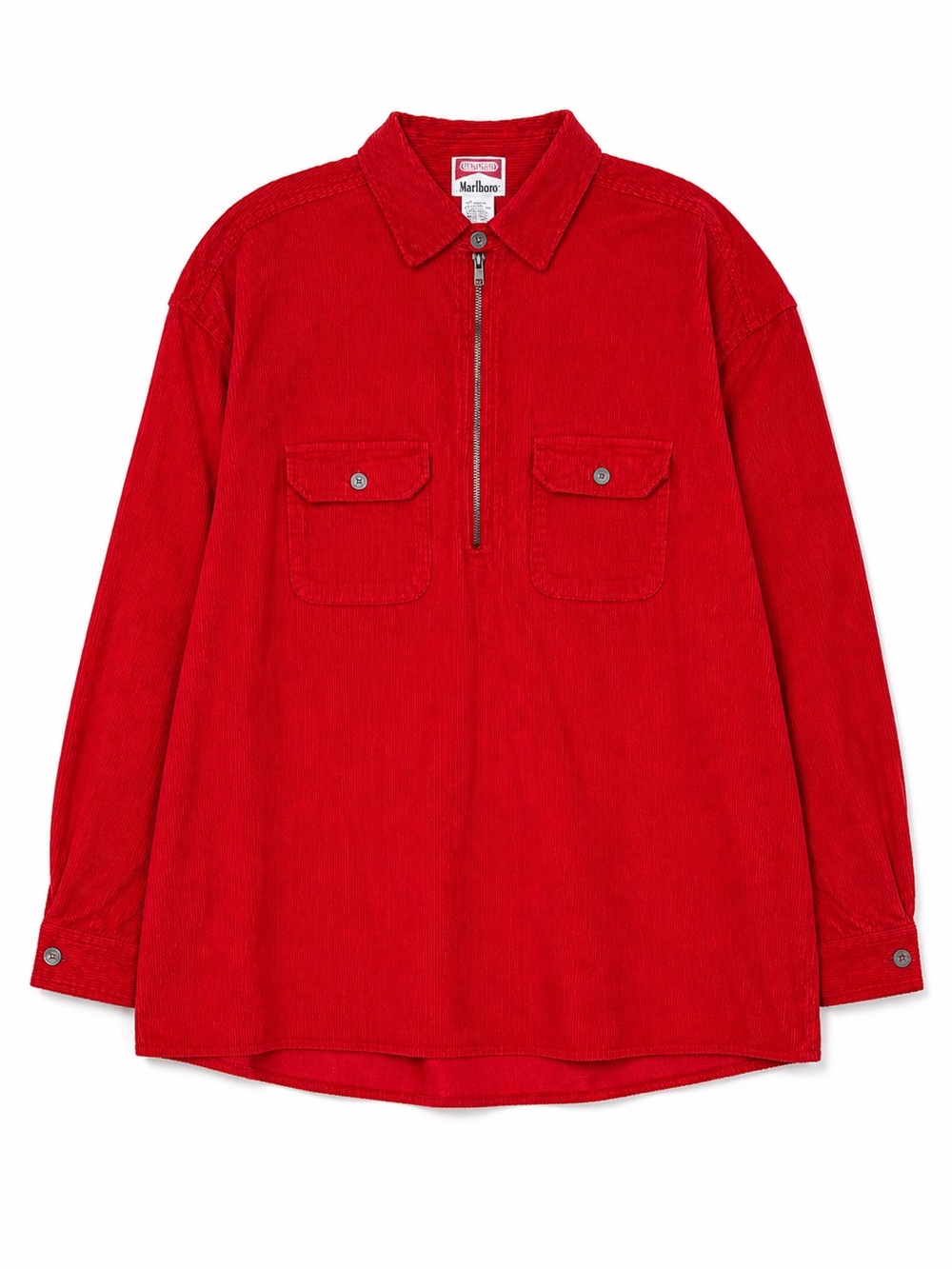 Marlboro Unlimited Red Corduroy Shacket Jacket XL Vintage Workwear